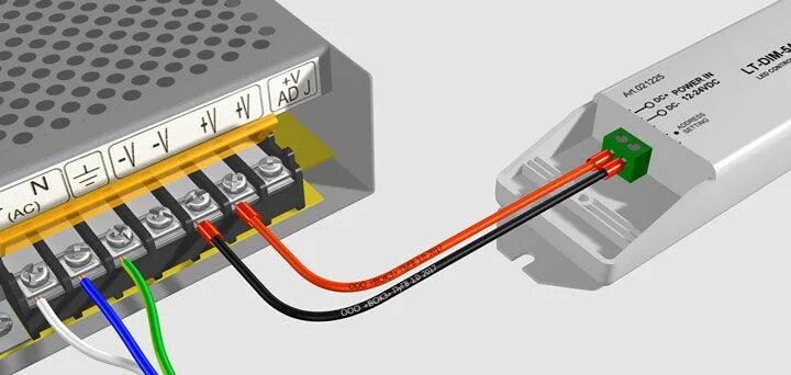 Подключение блока питания видео Как подключить светодиодную ленту - 3 ошибки, схема и правила для лент 12-24 Вол