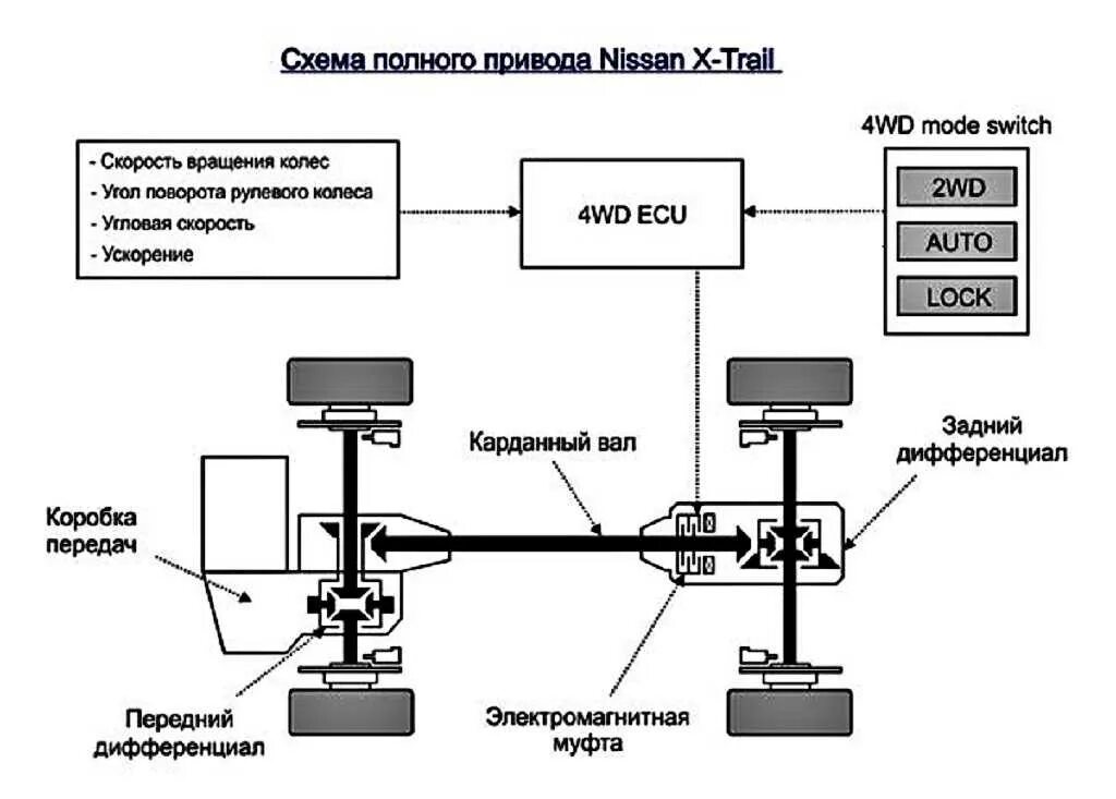Подключение блока полного привода грандис Режимы и реализация полного привода Nissan X-Trail - DriveClassic