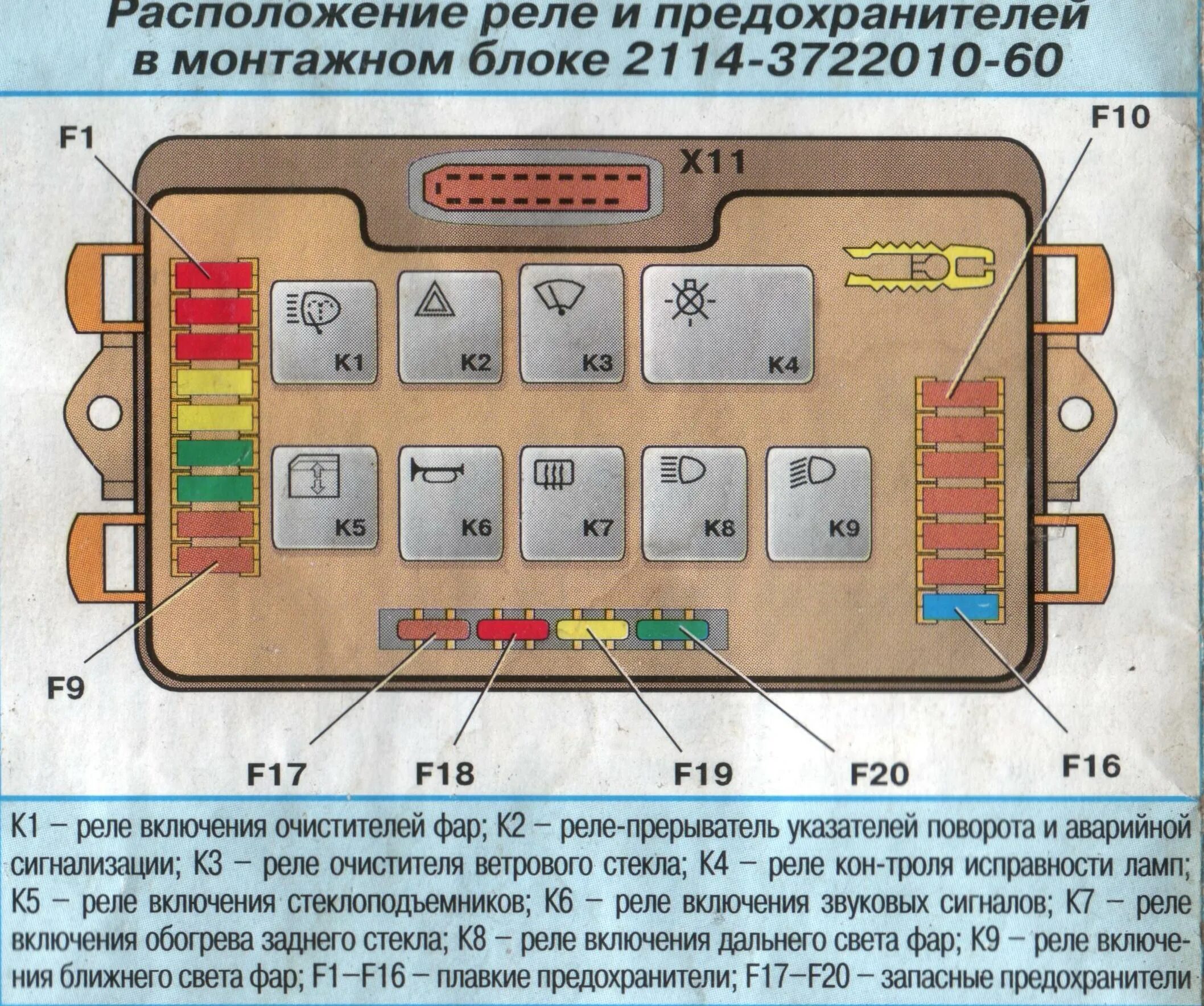 Подключение блока предохранителей 2114 Предохранитель подсветки ваз 2114