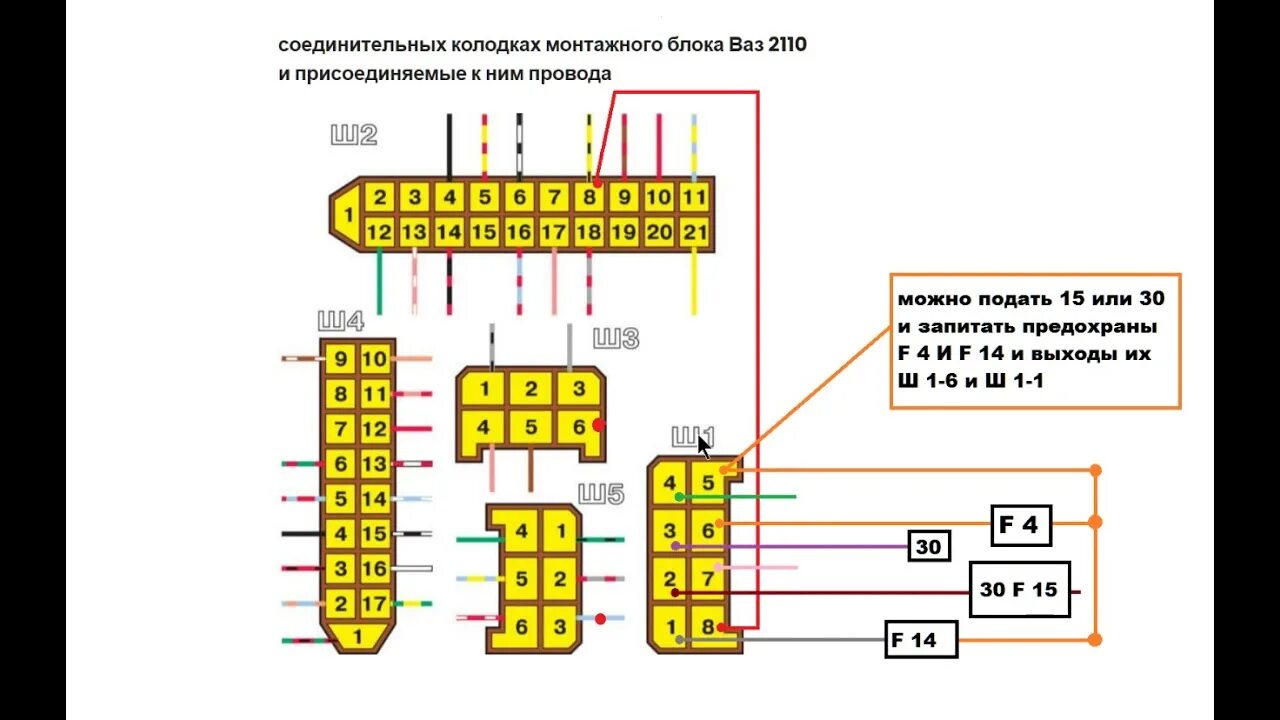 Подключение блока предохранителей ваз 2110 ЭЛЕКТРОСХЕМА ВАЗ 2110 ШТЕКЕР № 1 - YouTube