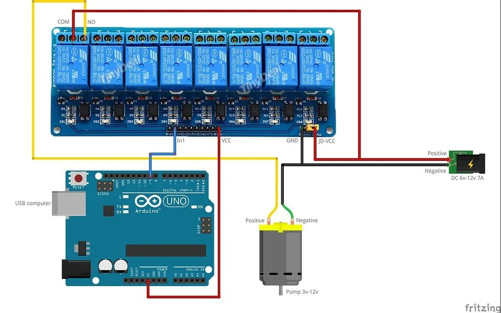 Подключение блока реле к ардуино how to turn a 12v-ac water pump on-off? Solid State Relay or Relay? - Project Gu