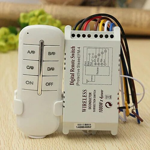 Подключение блока с пультом EE AM LC WIRELESS 4 CHANNELS ON/OFF LAMP REMOTE CONTROL SWITCH RECEIVER TRANS eB