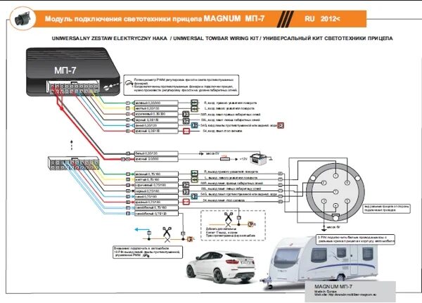 Подключение блока согласования Универсальная электрика для фаркопа с блоком согласования MH-7 / УНИВЕРСАЛЬНАЯ Э