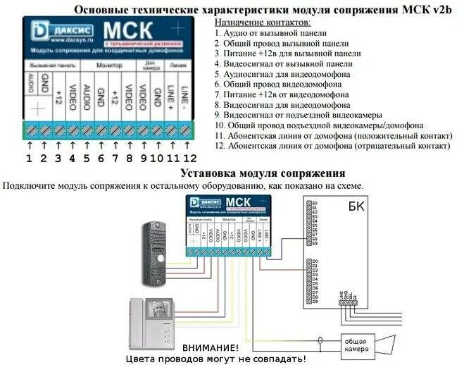 Подключение блока сопряжения домофона Особенности подключения видеодомофона к подъездному домофону