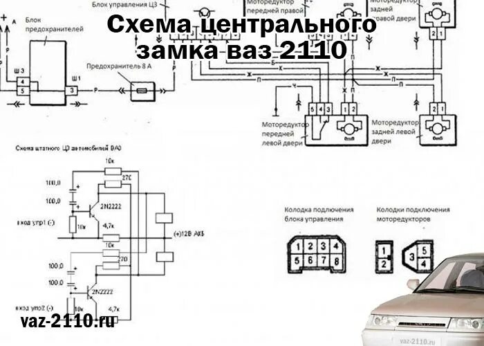 Подключение блока центрального замка ваз 2110 Схема центрального замка ваз 2110