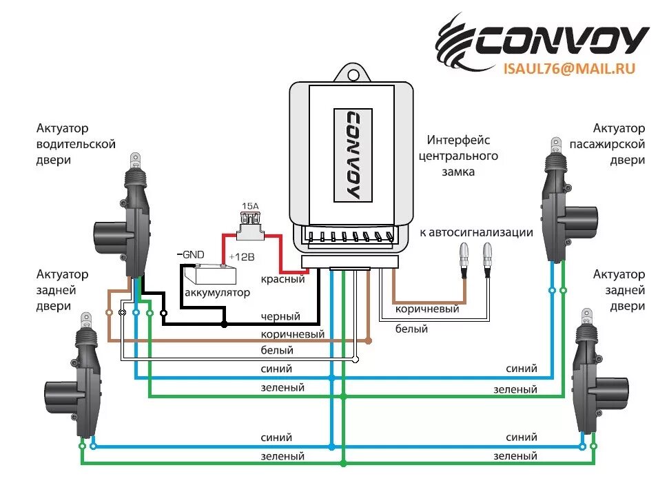 Подключение блока управления фильтром Установка центрального замка CONVOY X-400v2 - ЗАЗ Sens, 1,3 л, 2014 года электро