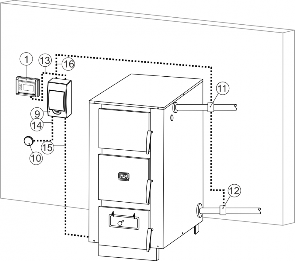 Подключение блока управления тэнами к твердотопливному котлу Купить Автоматика и КИП в интернет-магазине Гидтепла.ру