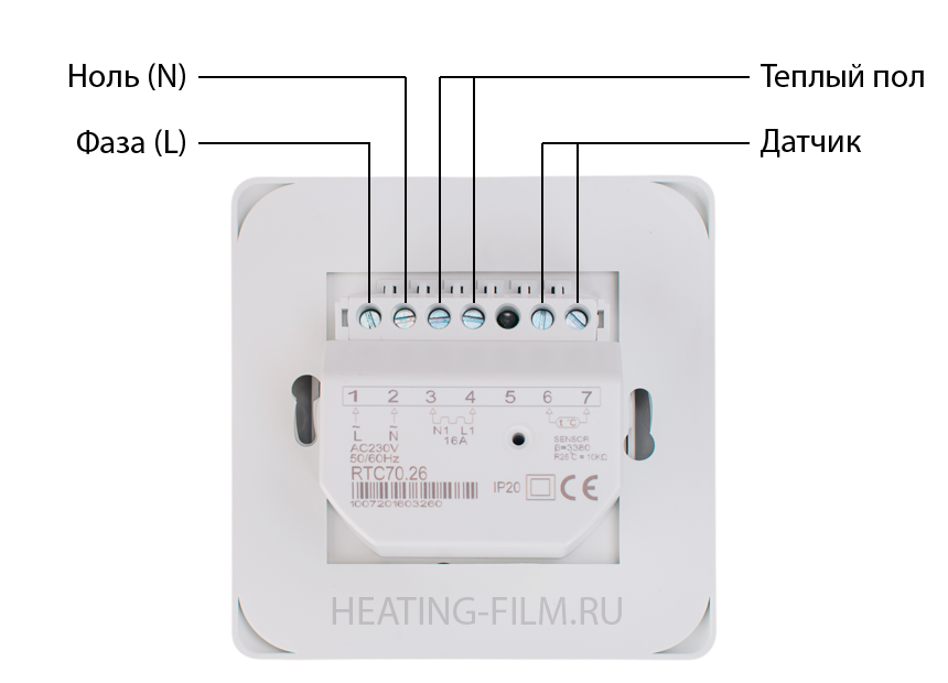 Подключение блока управления теплого пола Подключение терморегулятора к теплому полу