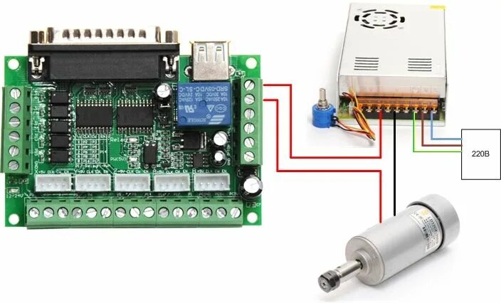 Подключение блоков чпу Подключение наборов для ЧПУ на базе интерфейсной платы к LPT порту Порту, Фрезер
