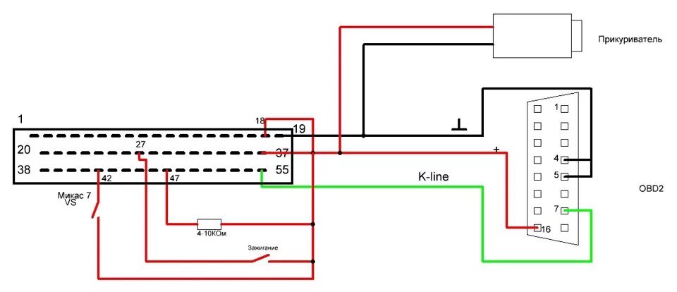 Подключение блоков эбу Кабель для прошивки ЭБУ Январь 5.1 и 7.2 - DRIVE2