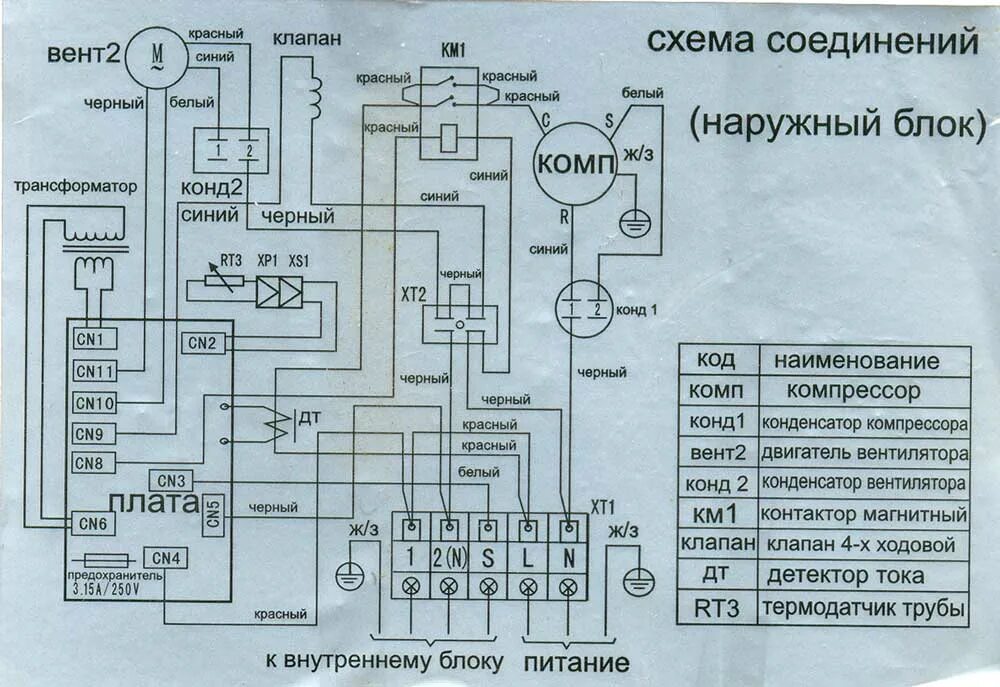 Подключение блоков кондиционера Электрическая схема подключения кондиционера фото - DelaDom.ru