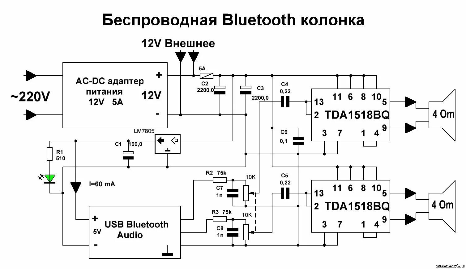 Подключение bluetooth колонки телефону Схема портативной колонки - справочник Mohs.ru