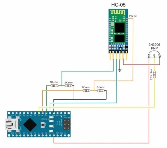 Подключение блютуз датчика HC-05-PNP