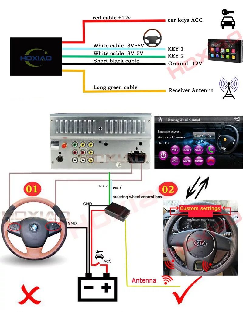 Подключение блютуз кнопок к магнитоле андроид универсальные кнопки "мультируля" - просто и недорого! - Lada Калина седан, 1,4 