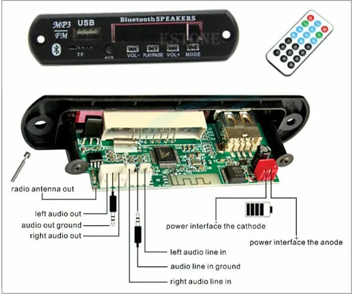 Подключение блютуз на 2 Two-Channel Wireless Audio Amplifier Using Bluetooth & TA8210AH Wireless audio, 