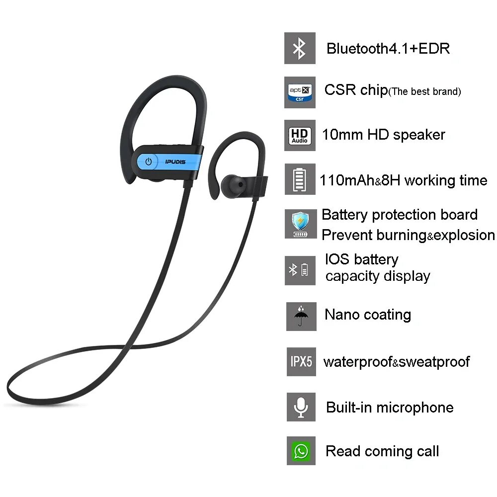 Подключение блютуз наушников к 10 Купить ipudis спорт беспроводной наушники блютуз наушники с ответ 110 стоят ожид