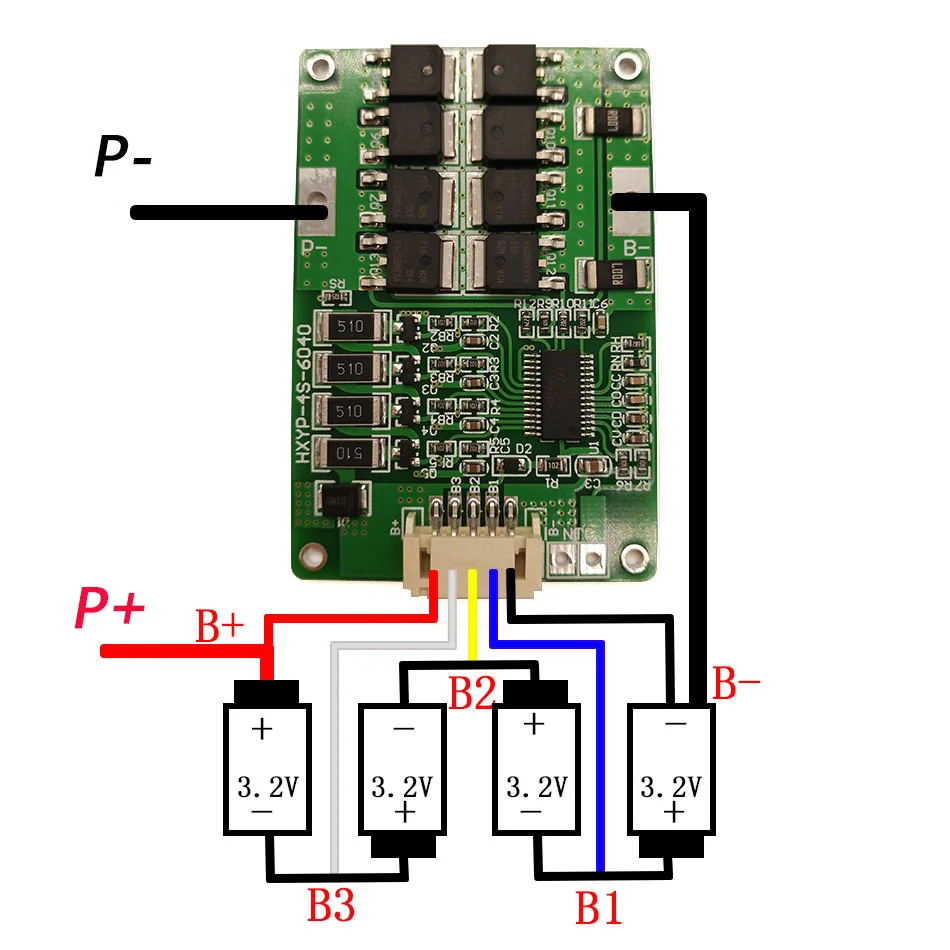 Подключение бмс 4 4S 18A LiFePO4 12 8 V 14 4 18650 26650 BMS Батарея Защитная плата bms pcm для де