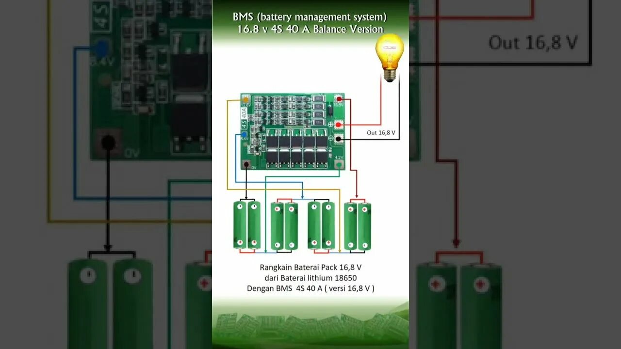 Подключение бмс 4 BMS 16.8 V / 4S / 40 A Balance Version #Shorts - YouTube