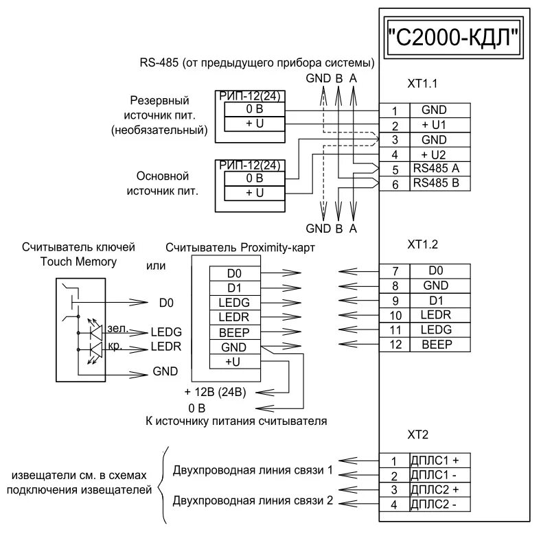 Подключение болид с2000 2 С2000-КДЛ Болид Контроллер двухпроводной линии связи . Купить С2000-КДЛ Болид со