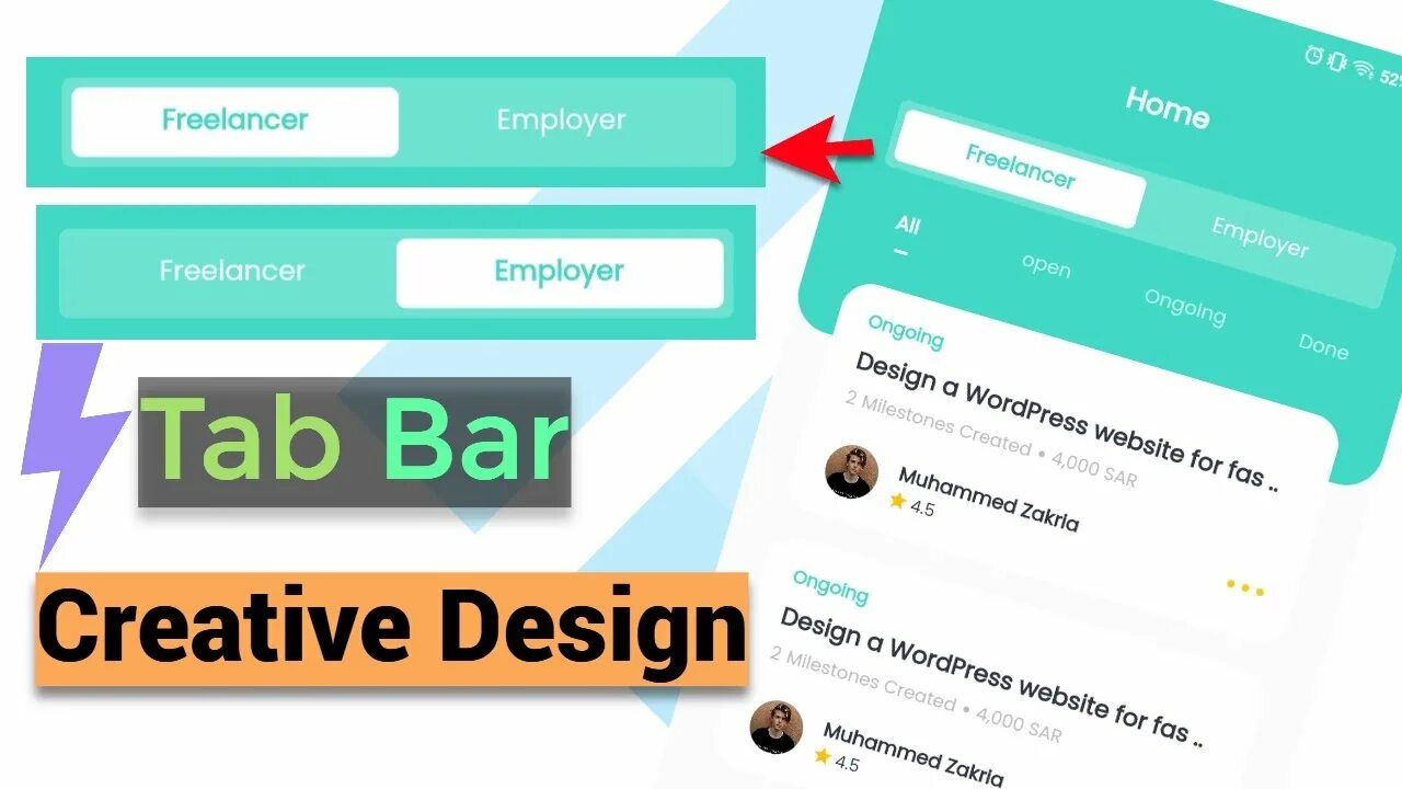 Подключение боя 1 Flutter Creative Design TabBar TabBar without Appbar Flutter With Fsd - YouTube