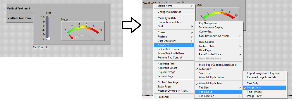 Подключение боя 1 Labview: a tab panel with vertical tabs - Stack Overflow