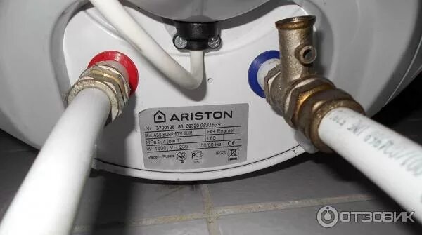 Подключение бойлера ariston Отзыв о Водонагреватель накопительный Ariston ABS SGHP 80V Slim Качество на высш