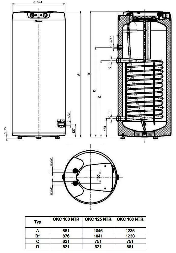 Подключение бойлера косвенного дражице Купить Dražice OKC 100 NTR бойлер косвенного нагрева с одним теплообменником