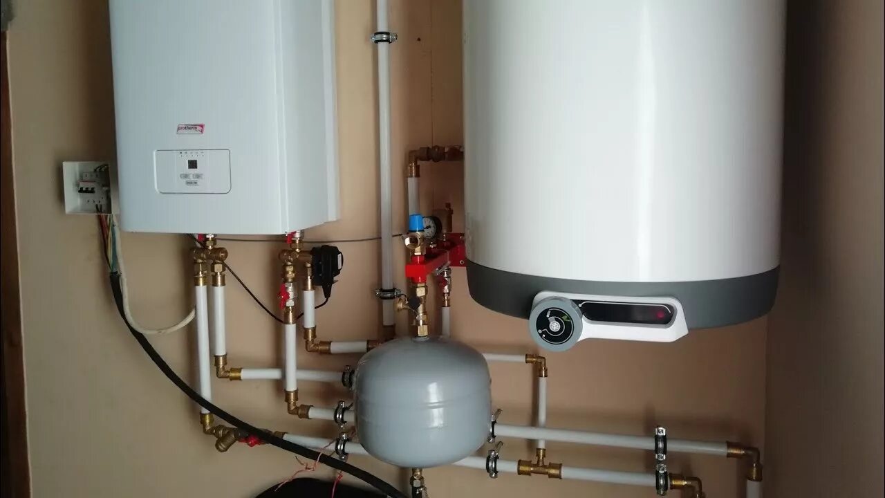 Подключение бойлера косвенного нагрева к котлу протерм Система отопления в каркасном доме - YouTube