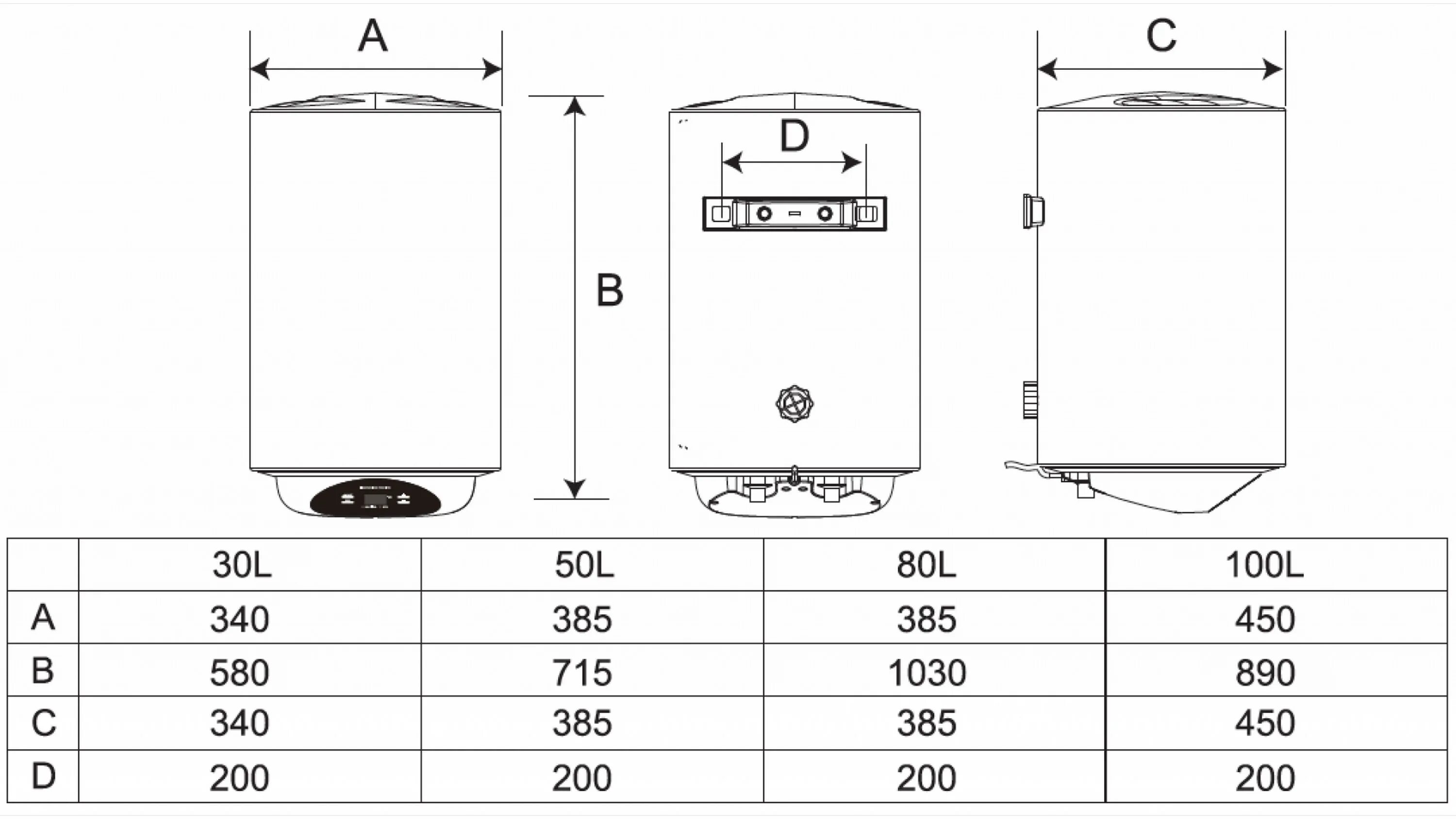 Подключение бойлера размеры ᐉ Бойлер WetAir MWH1-50L купить по цене 5 519 грн. в Киеве и Львове, Украина