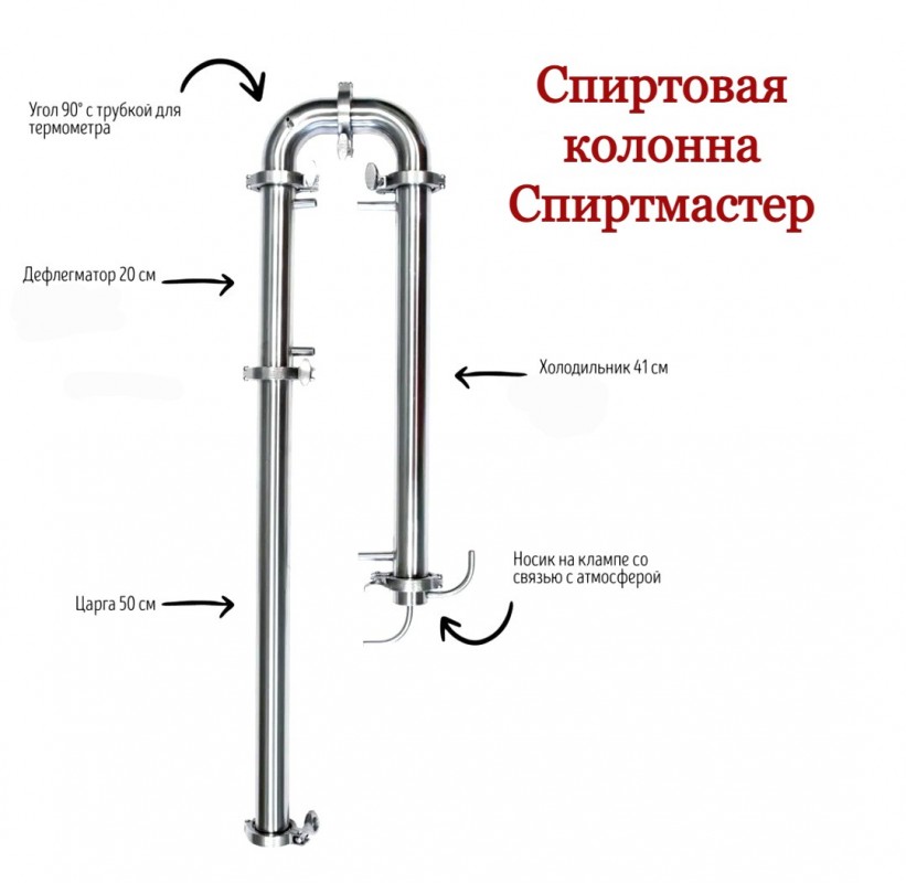 Подключение бражной колонны к воде с дефлегматором Самогонный аппарат СпиртМастер 50 на 1,5" купить Интернет-магазин Сибирский Пиво