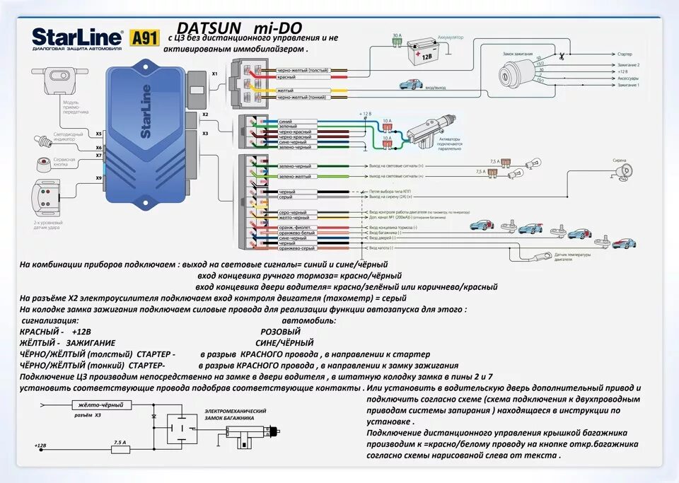 Подключение брелка старлайн а91 к сигнализации Переподключение газа фото - DelaDom.ru