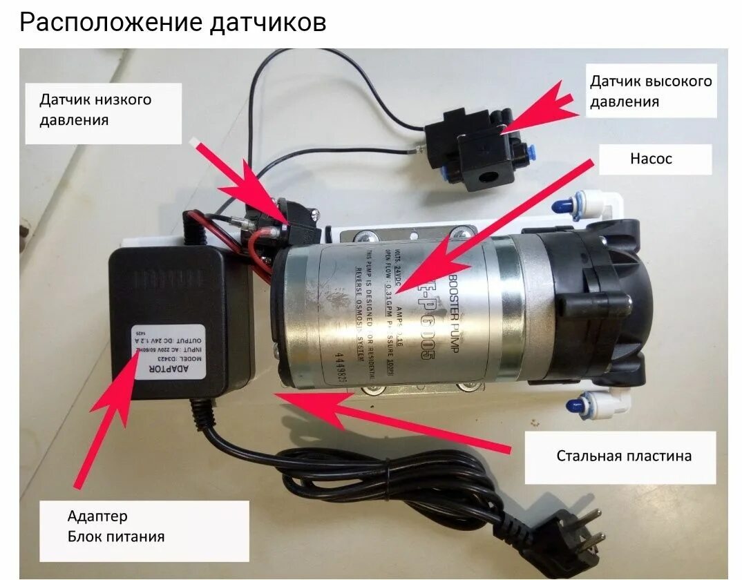 Подключение бустерного насоса Насос для повышения давления на обратный осмос: 16 500 тг. - Канализационные нас