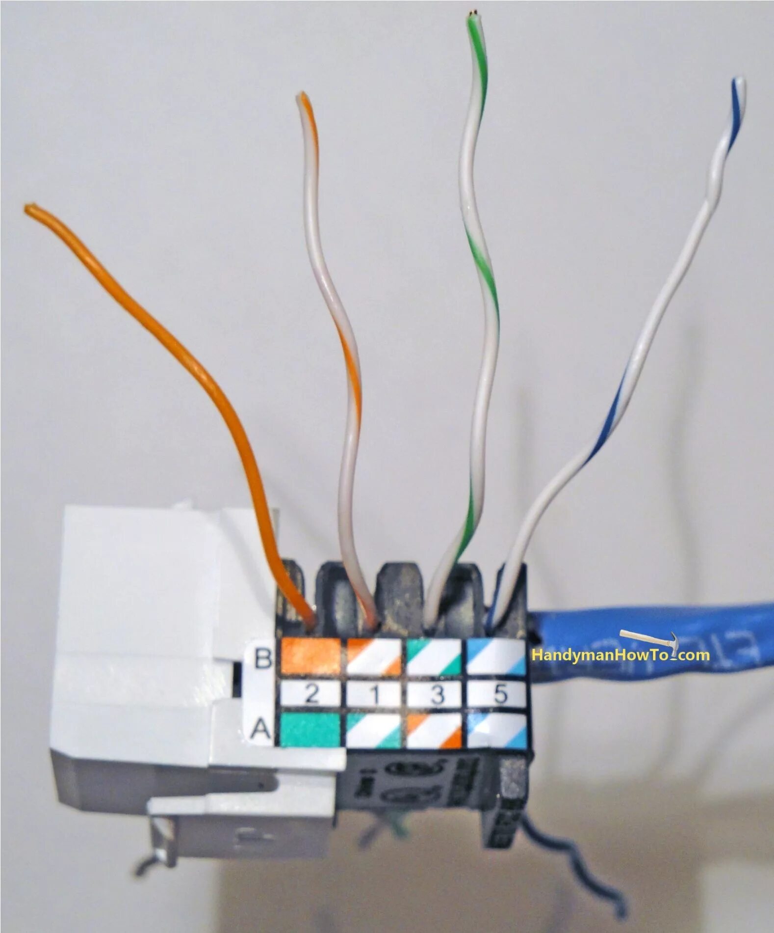Подключение cat 5e розетка шнайдер Cat5e Ethernet Jack Punchdown - Right Side Home network, Wall jack, Ethernet wir