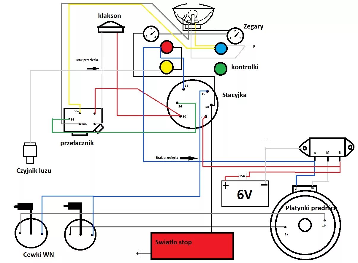 Подключение cdi зажигания на яве 634 Jawa 350 typ 634 instalacja elektryczna - elektroda.pl