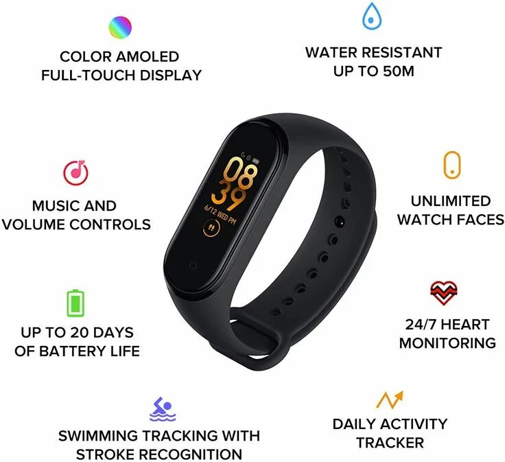 Подключение часов mi band 4 OFFER Mi Smart Band 4 Black :RS.2298 Smart band fitness tracker, Fitness watch t