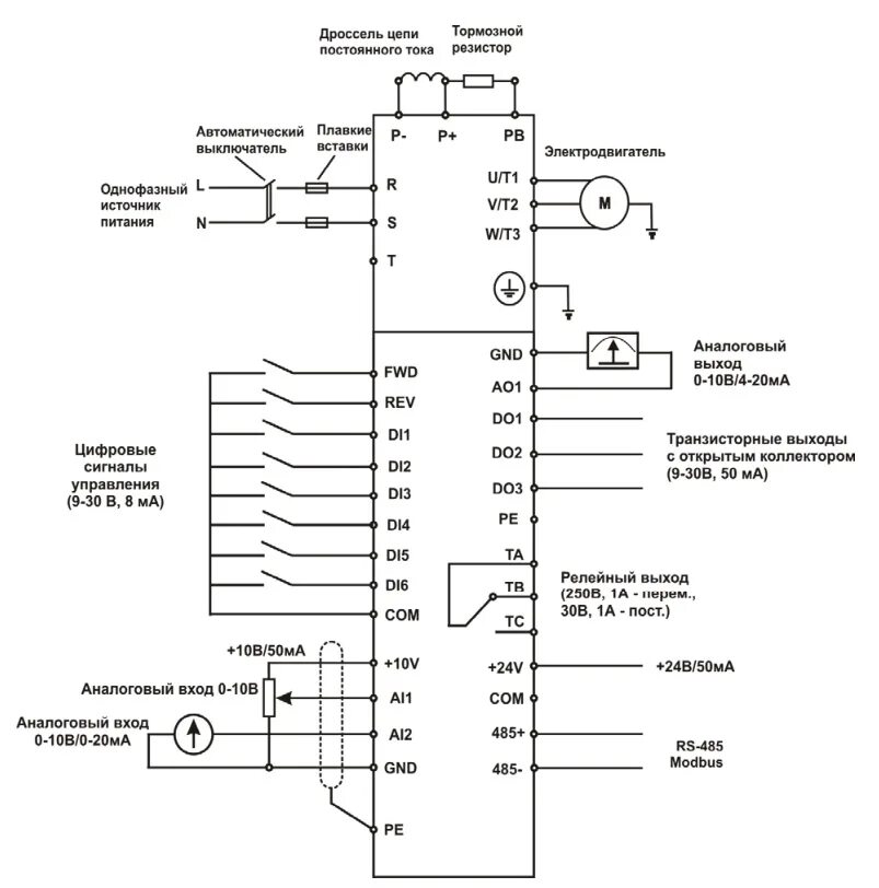 Подключение частотника к компьютеру Частотный преобразователь PROSTAR PR6100-0055T3G 5.5 кВт 380В купить - инструкци