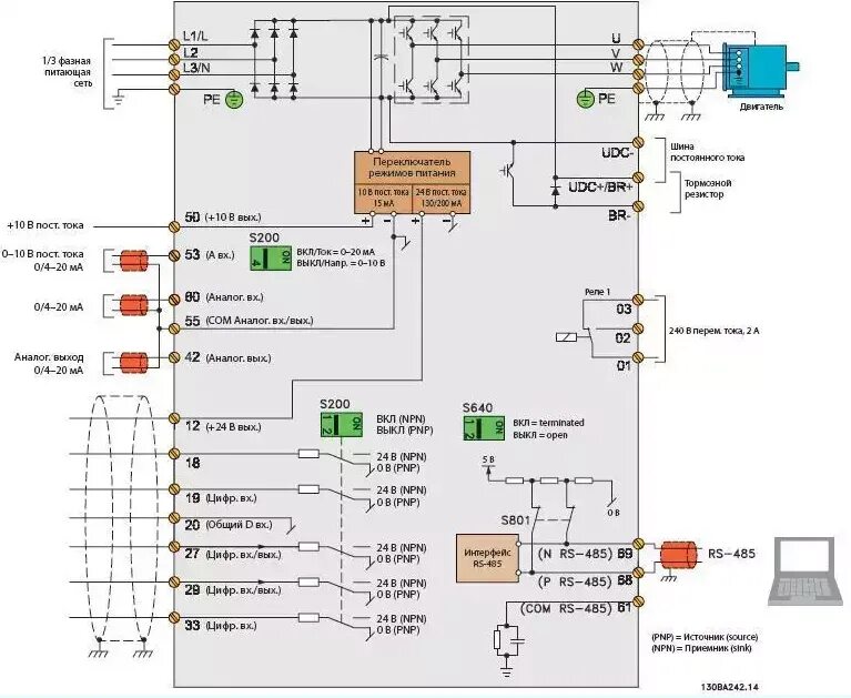 Подключение частотника к компьютеру VLT Micro Drive FC 51 4,0 кВт 3f Частотный преобразователь - цена в Москве, купи