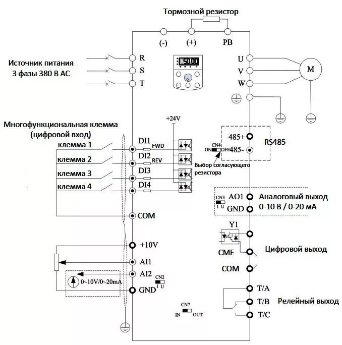 Подключение частотника к насосам Advanced Control ADV 0.75 C420-M 0.75 кВт 2.1А 380В IP20