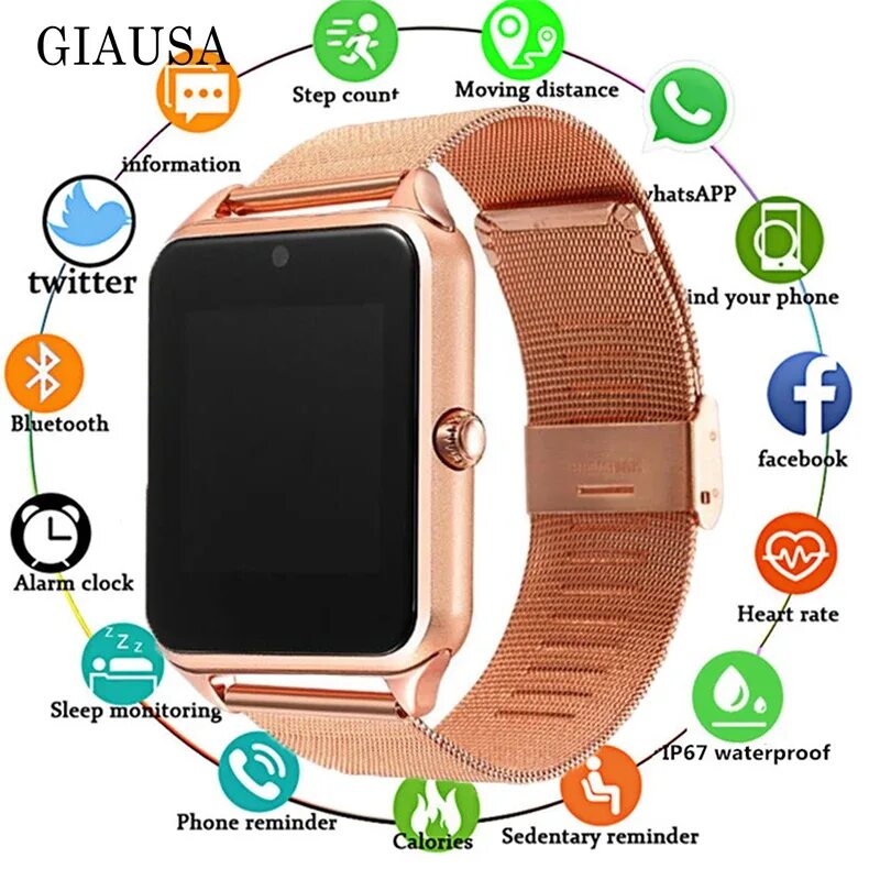 Подключение часы смартфон к телефону 2019 Smart Watch GT08 Plus Metal Clock with Sim Card Slot Push Message Bluetooth