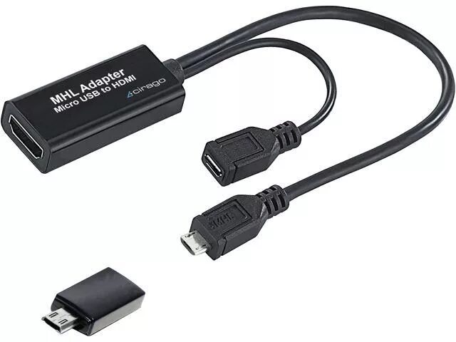 Подключение через адаптер Cirago MHLADPTPW Active MHL adapter Kit - Newegg.com