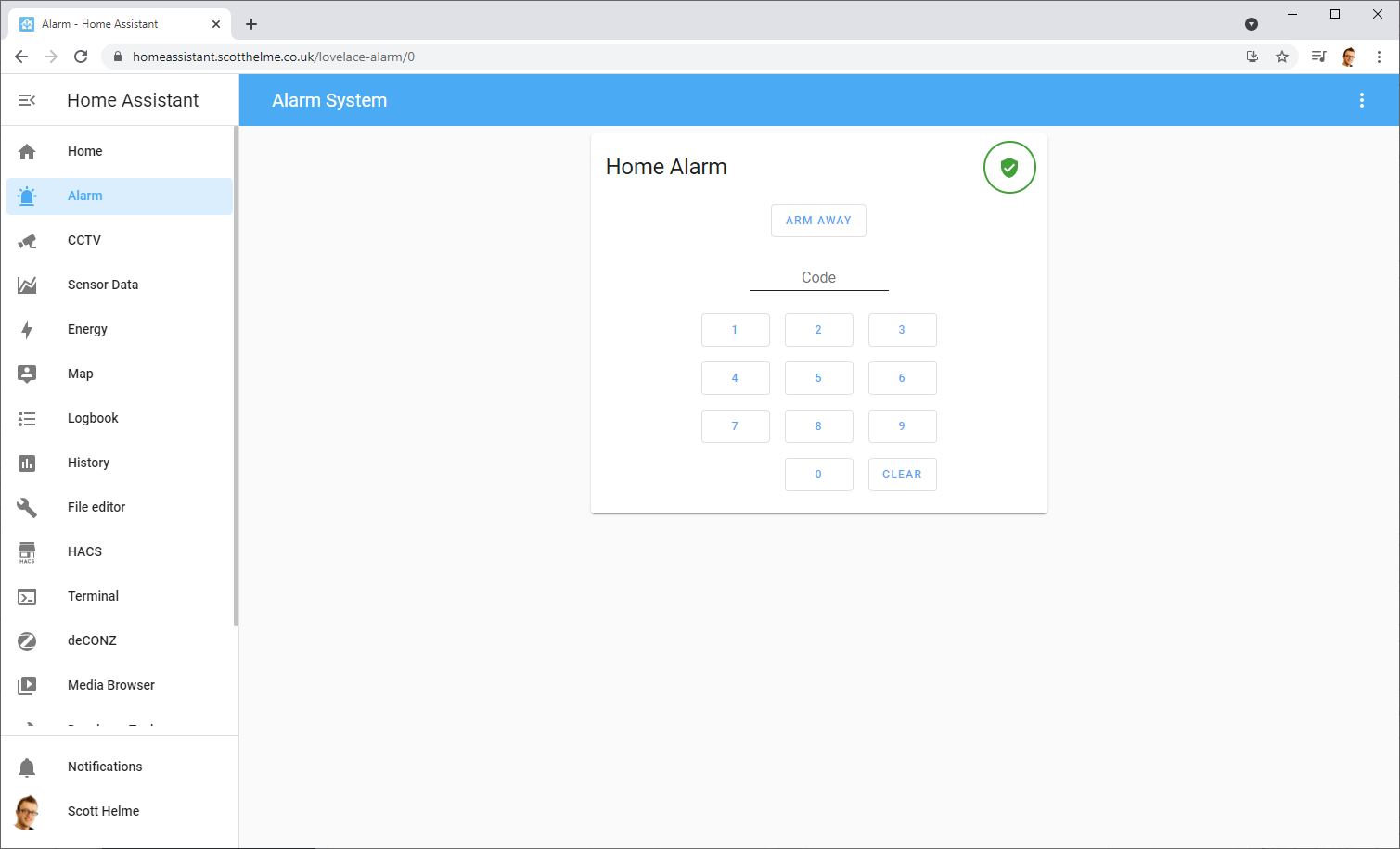 Подключение через ассистент Creating a Home Alarm System with Home Assistant