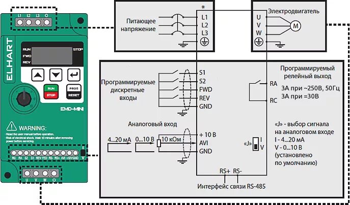 Подключение через частотник Частотные преобразователи серии EMD-MINI купить, цена в интернет магазине termoe