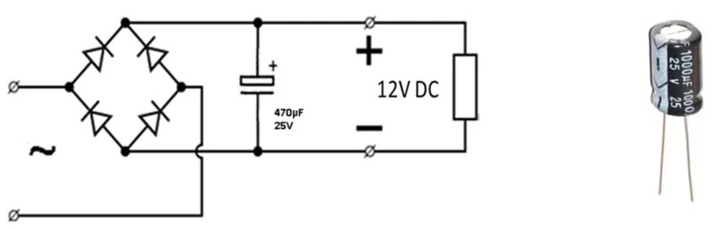 Подключение через диодный мост Простой на 12 вольт