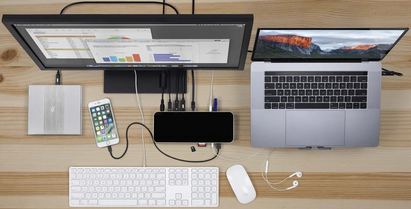 Подключение через док станцию OWC Announces 14-in-1 Thunderbolt 3 Dock: Now with microSD, 85 W Power Delivery