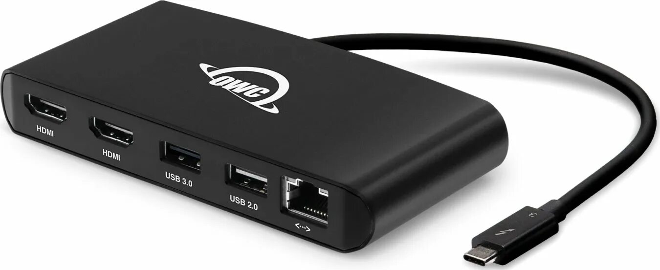 Подключение через док станцию Стыковочная станция OWC Thunderbolt 3 Mini Dock позволяет подключить два монитор