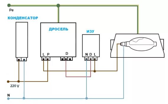Подключение через дроссель Схема подключения лампы ДНАТ - 5 ошибок. Запуск от ДРЛ дросселя. Двух и трехконт