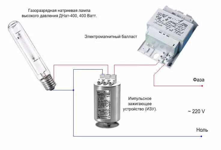 Подключение через дроссель Ответы Mail.ru: Как правильно подключить конденсатор для лампы ДНаТ 400?