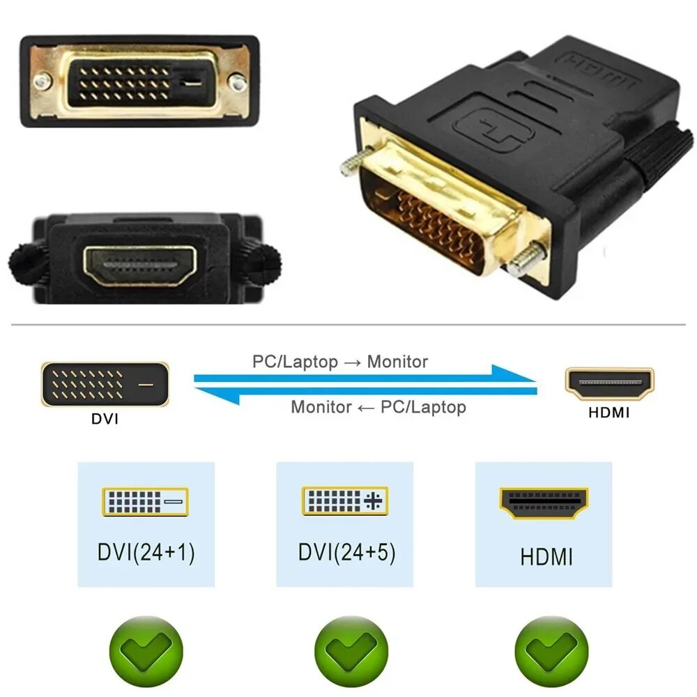 Подключение через dvi hdmi Кабели-адаптеры DVI 24 + 1-HDMI, позолоченный штекер 24k, кабель-преобразователь