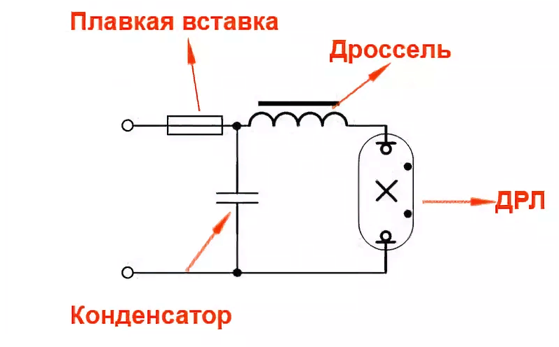 Подключение через e Схема подключения через дроссель