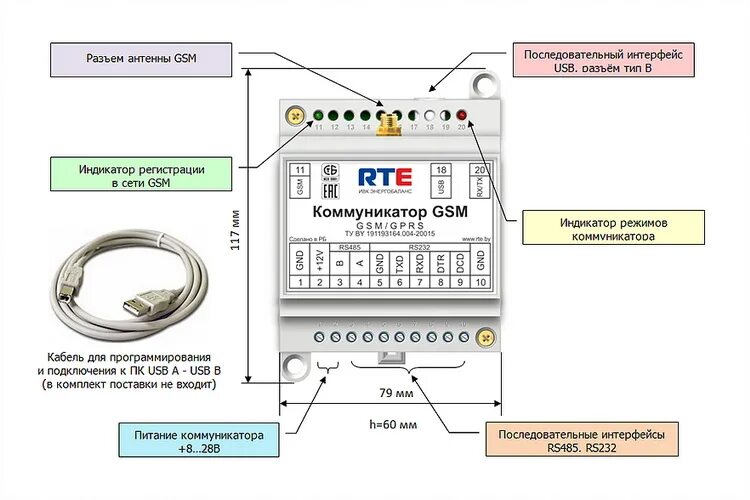 Подключение через gsm 4G/3G/GPRS/GSM - модем "Коммуникатор-GSM"